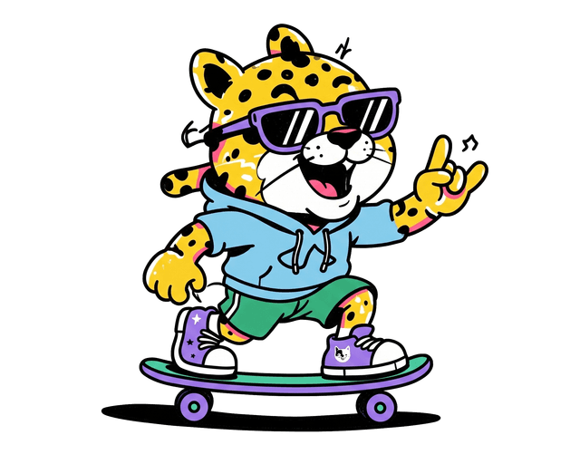 Mascota Ocelotl en patineta